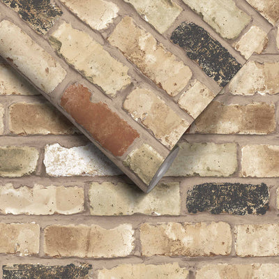 Darwen Buff Brick Wallpaper