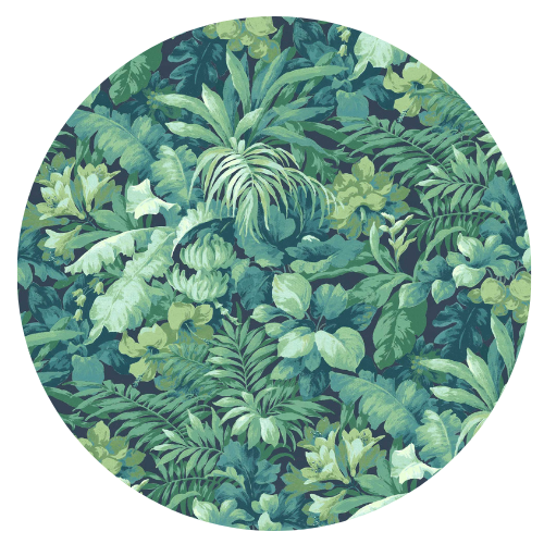 Canopy Navy/Green Velvet Fabric