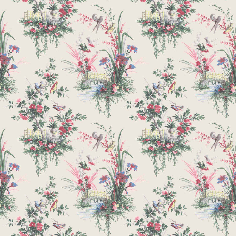 Magical Garden in Linen Wallpaper