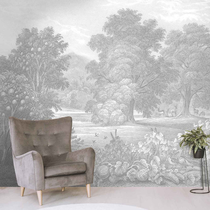 Land of Milk & Honey Grey Wallpaper Wall Mural by Woodchip & Magnolia